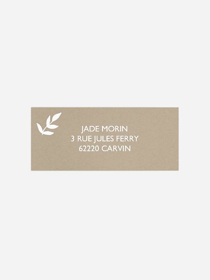 Étiquette expéditeur confirmation Rameau d'olivier