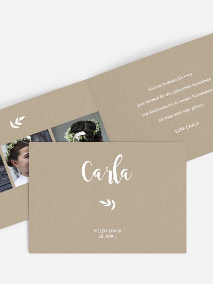 Danksagung Kommunion Olivenzweig