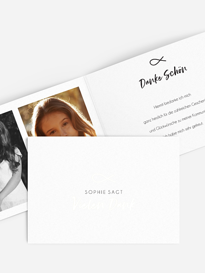 Danksagung Kommunion Fischsymbol Premium