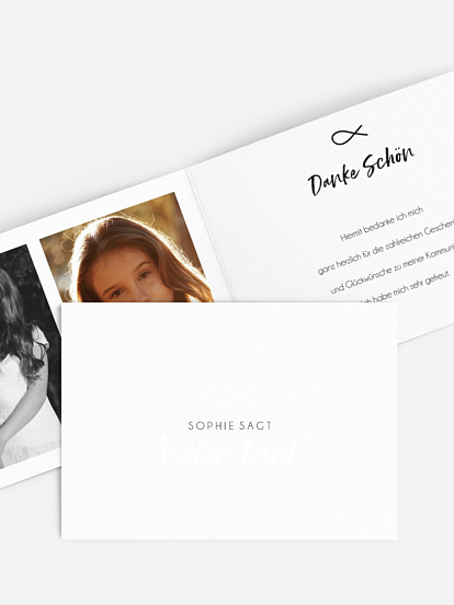 Danksagung Kommunion Fischsymbol Premium