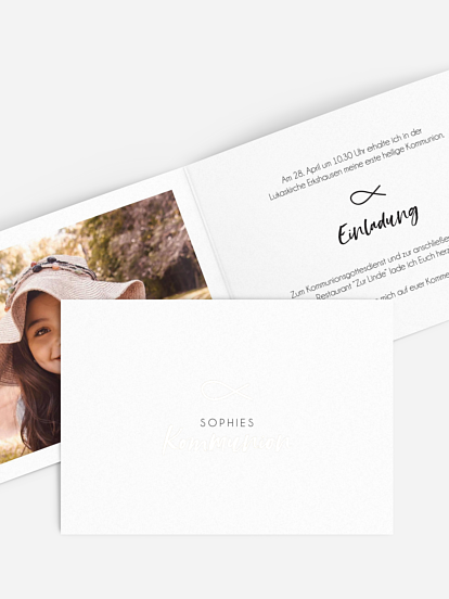 Kommunionseinladung Fischsymbol Premium