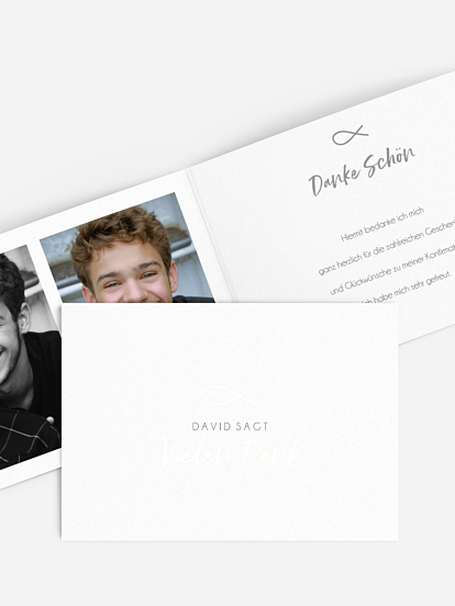 Danksagung Konfirmation Fischsymbol Premium