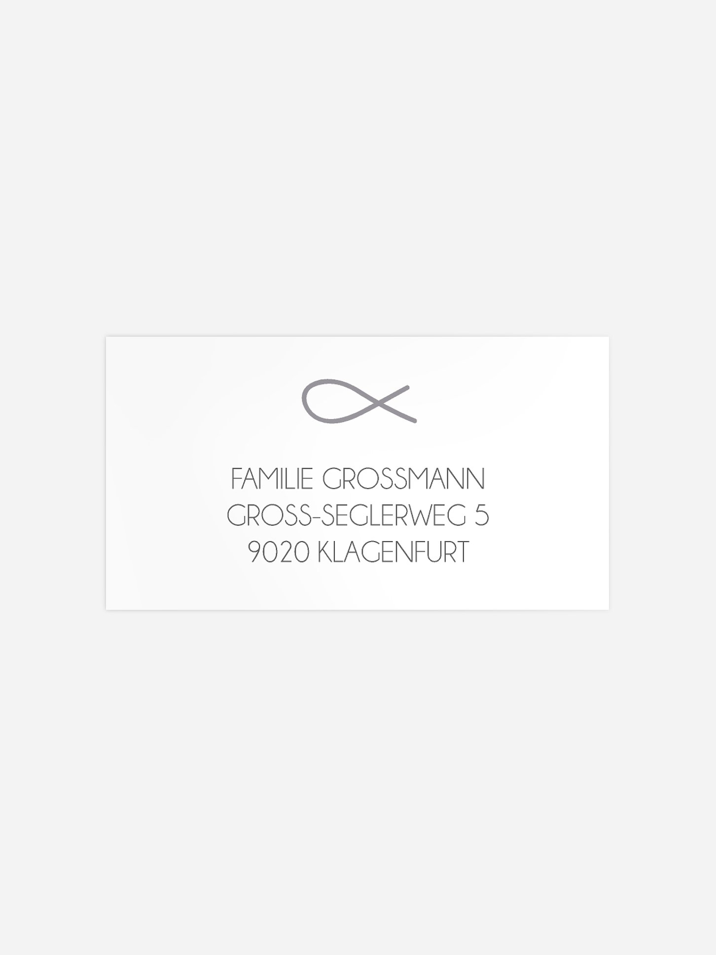 Empfängeraufkleber Konfirmation und Kommunion Fischsymbol Premium