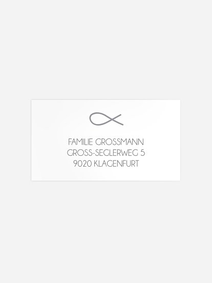 Empfängeraufkleber Konfirmation und Kommunion Fischsymbol Premium