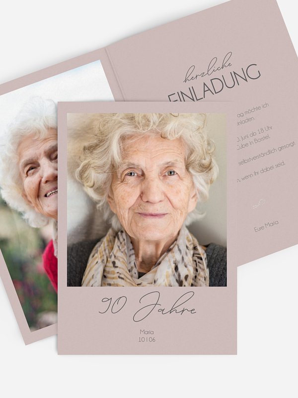 Einladung 90. Geburtstag Klarheit