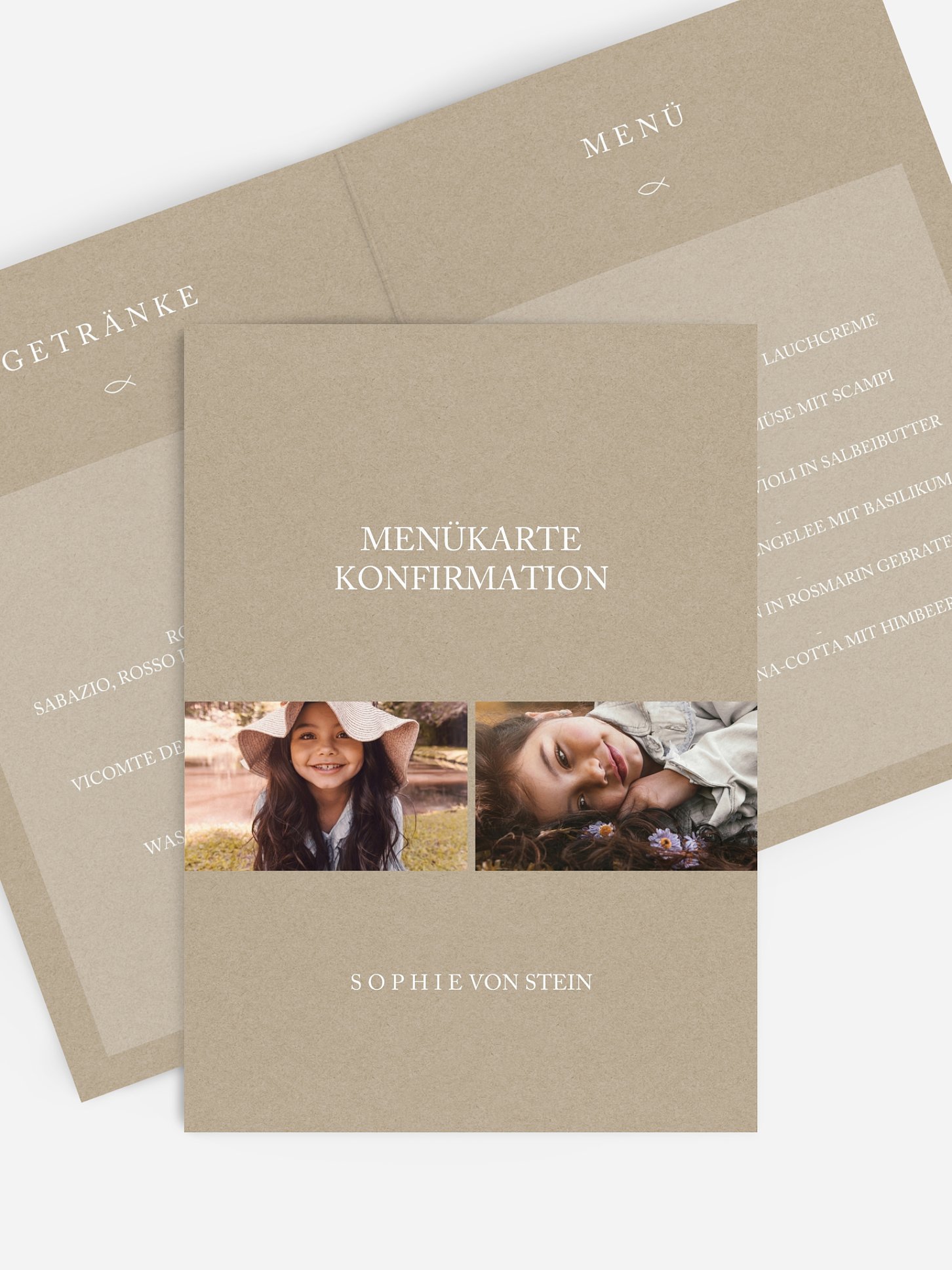 Menükarte Kommunion Meine Segnung