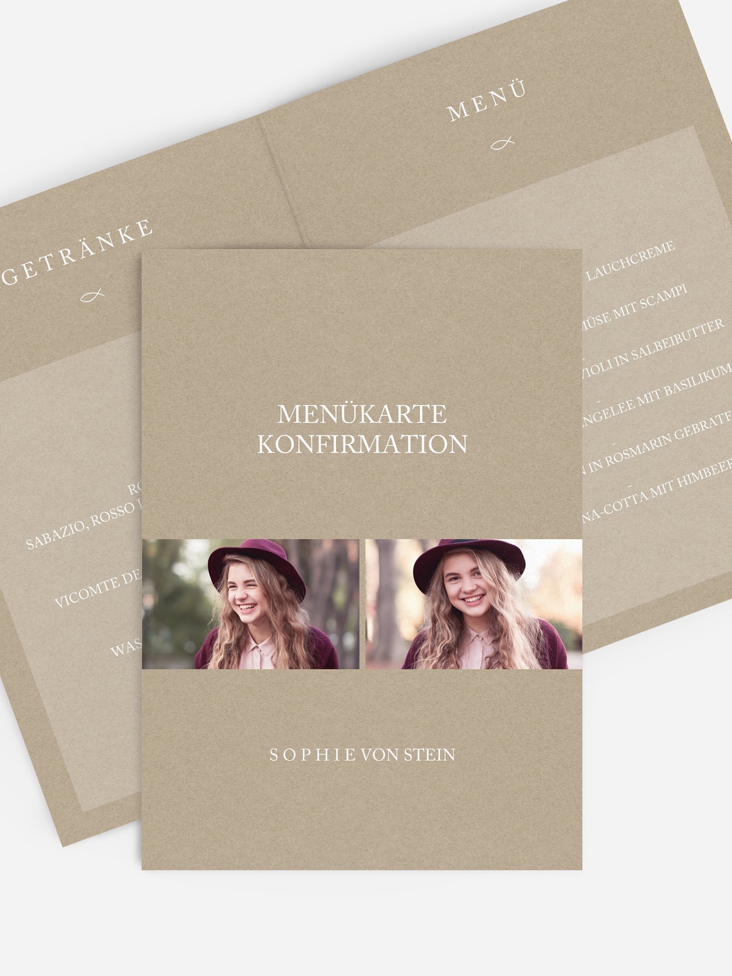 Menükarte Konfirmation Meine Segnung
