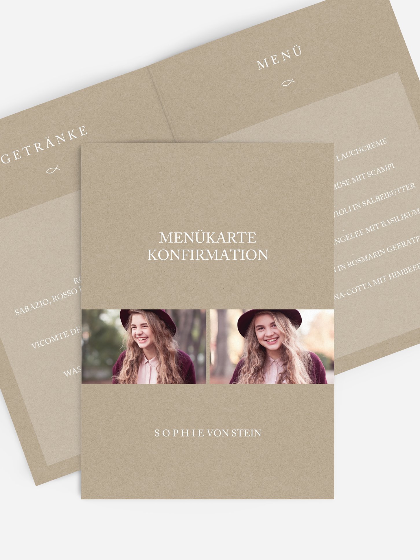 Menükarte Konfirmation Meine Segnung