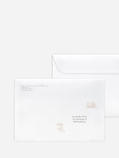 Bedruckter Briefumschlag Hochzeit Pampasgras