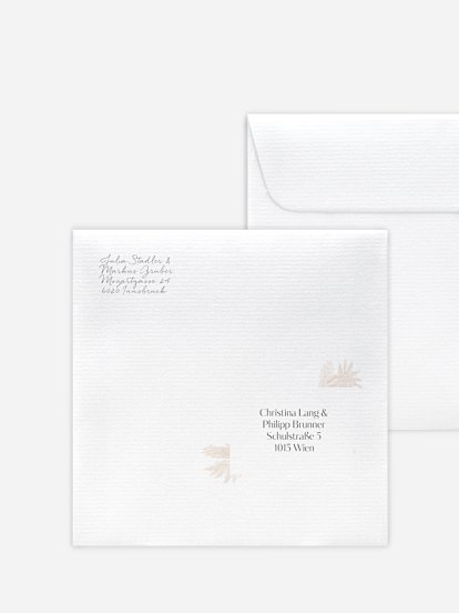 Bedruckter Briefumschlag Hochzeit Pampasgras