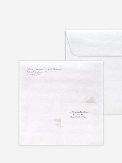 Bedruckter Briefumschlag Hochzeit Pampasgras