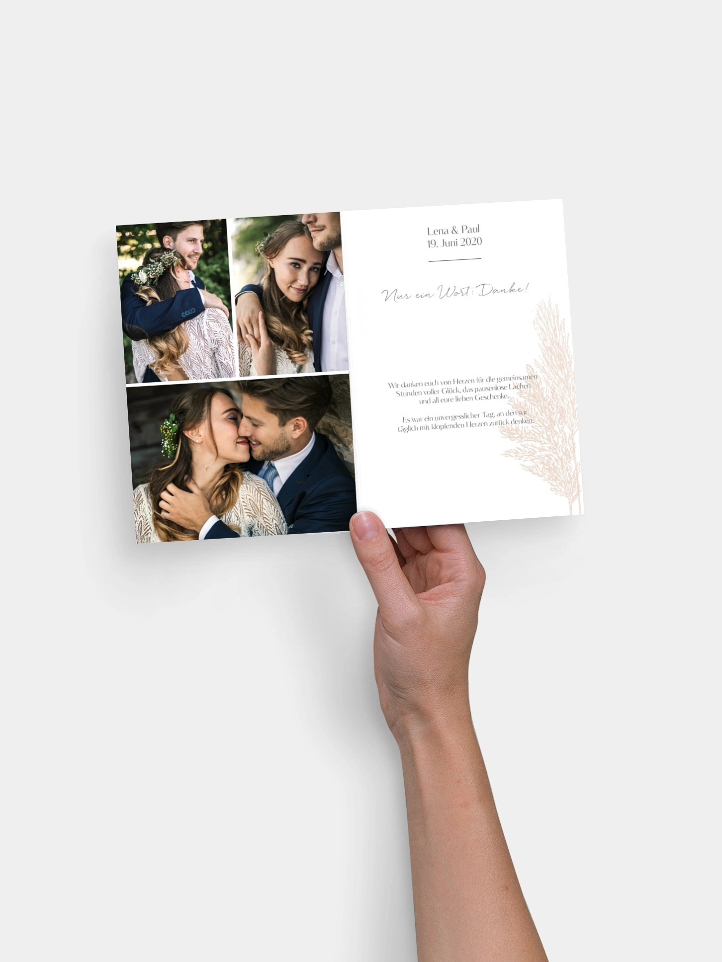 Dankeskarte Hochzeit Pampasgras