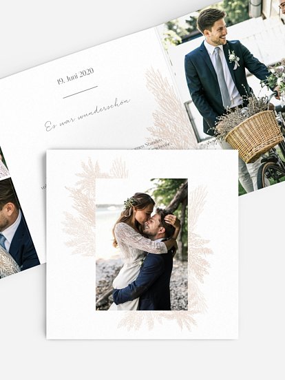 Dankeskarte Hochzeit Pampasgras