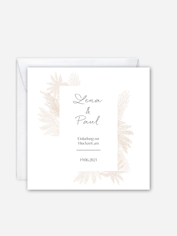 Hochzeitseinladung Pampasgras