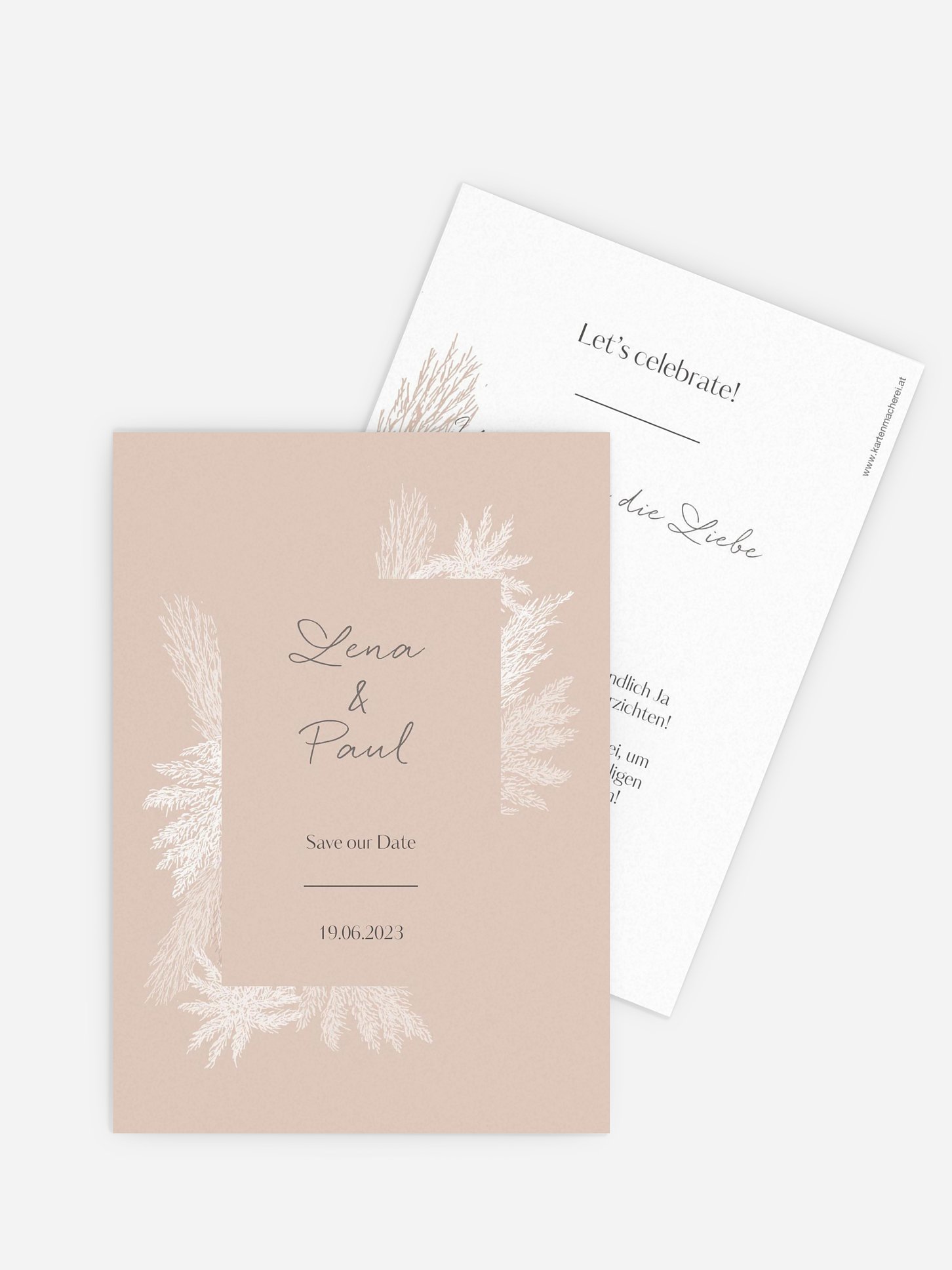 Save-the-Date Karte Pampasgras
