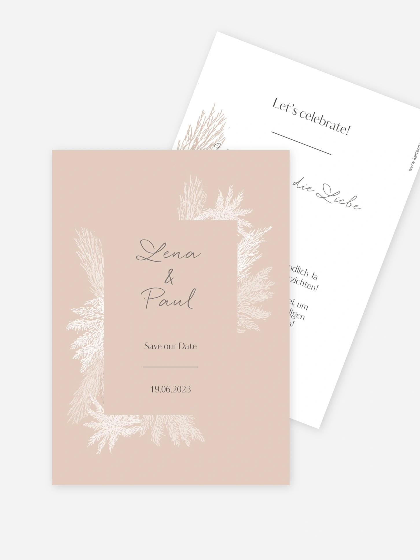 Save-the-Date Karte Pampasgras