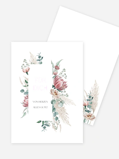 Grußkarte Pampas & Peony