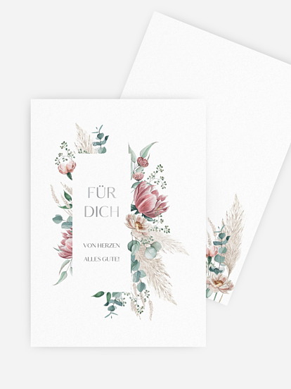 Grußkarte Pampas & Peony