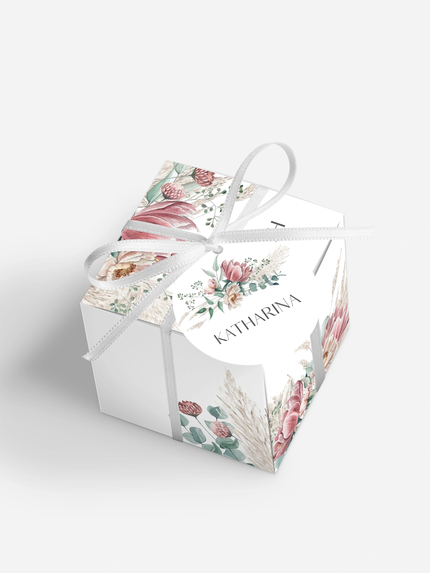 Gastgeschenkbox personalisiert Pampas & Peony