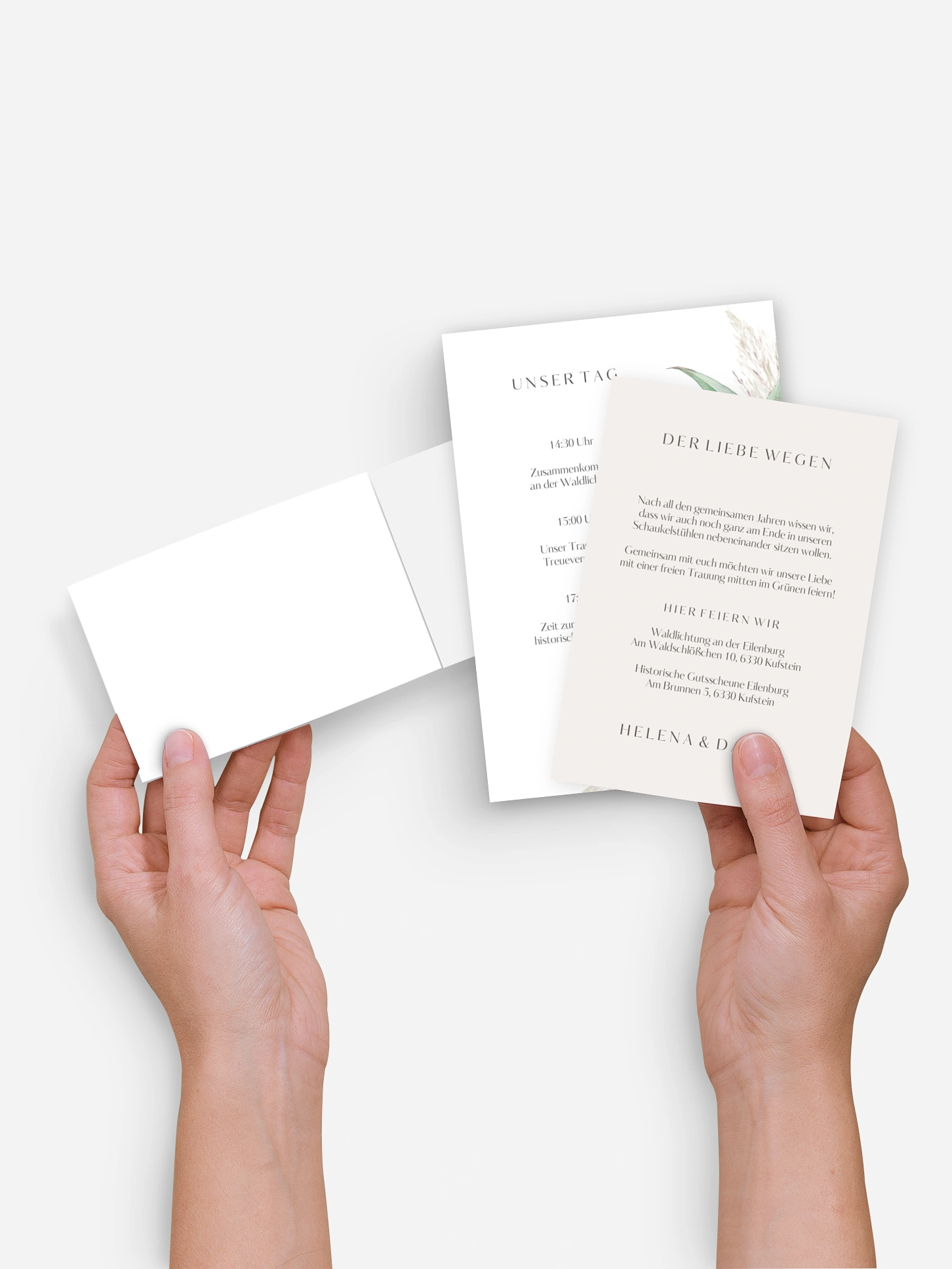 Hochzeitseinladung Pampas & Peony