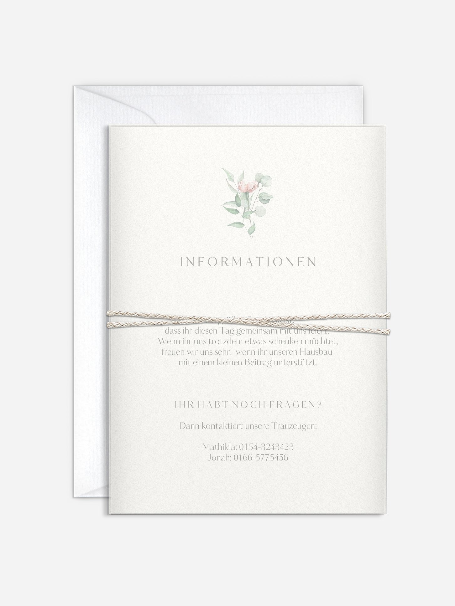 Hochzeitseinladung Pampas & Peony