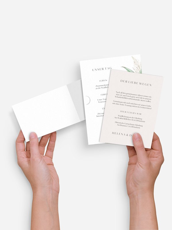 Hochzeitseinladung Pampas & Peony