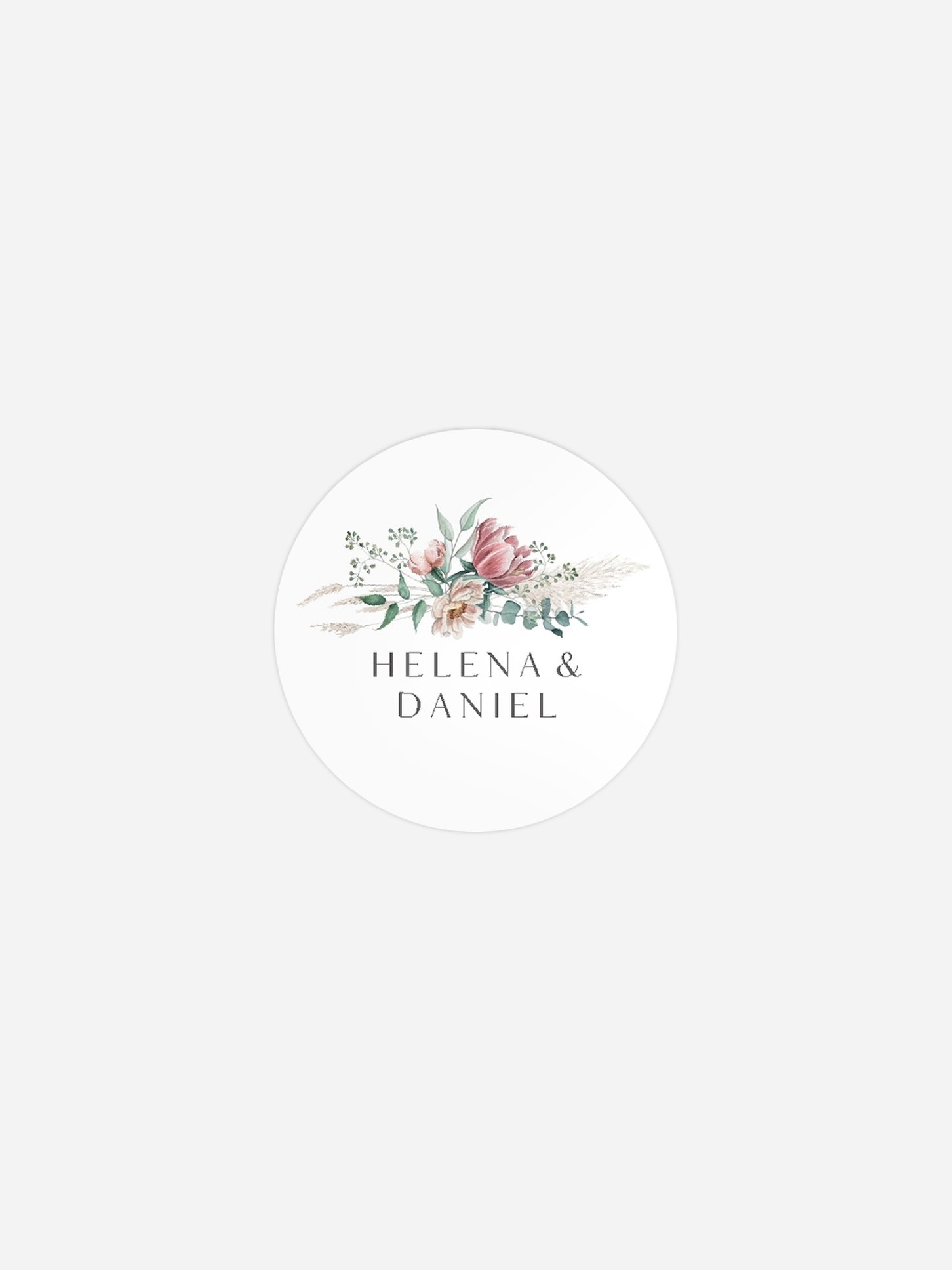 Geschenkaufkleber Hochzeit Pampas & Peony