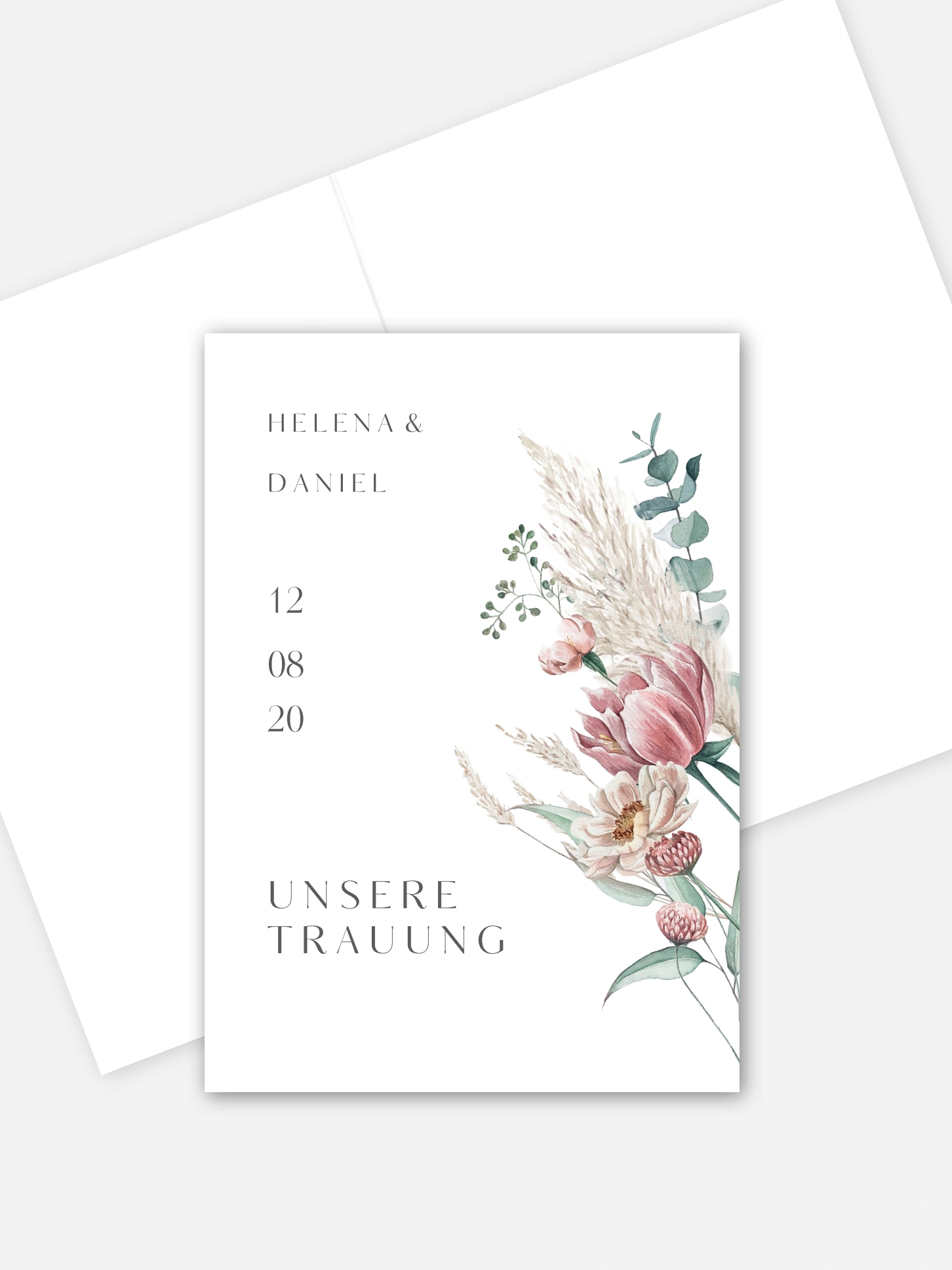 Kirchenheft Hochzeit Pampas & Peony