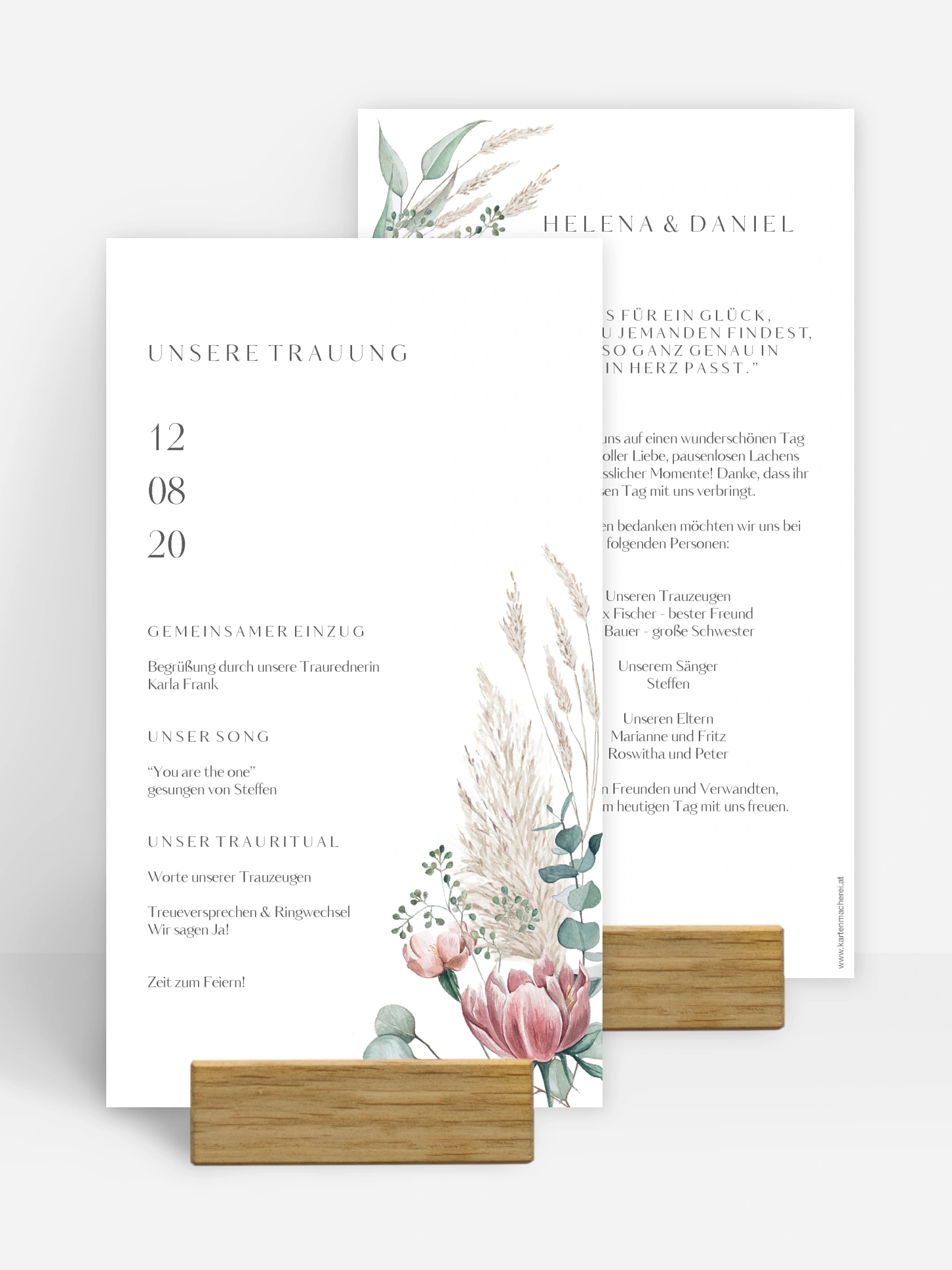 Kirchenheft Hochzeit Pampas & Peony