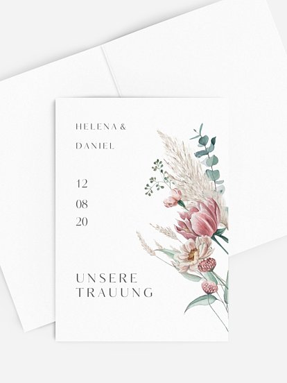 Kirchenheft Hochzeit Pampas & Peony