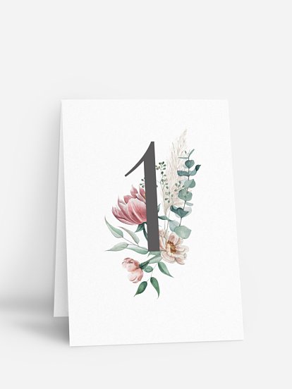 Tischnummer Pampas & Peony