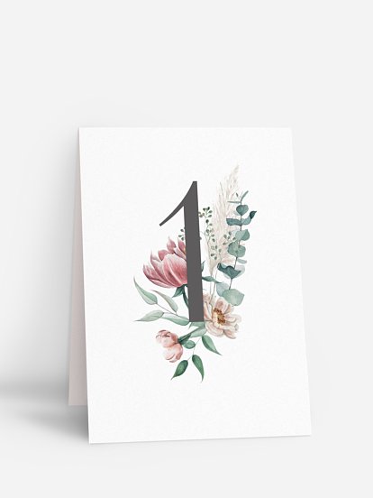 Tischnummer Pampas & Peony