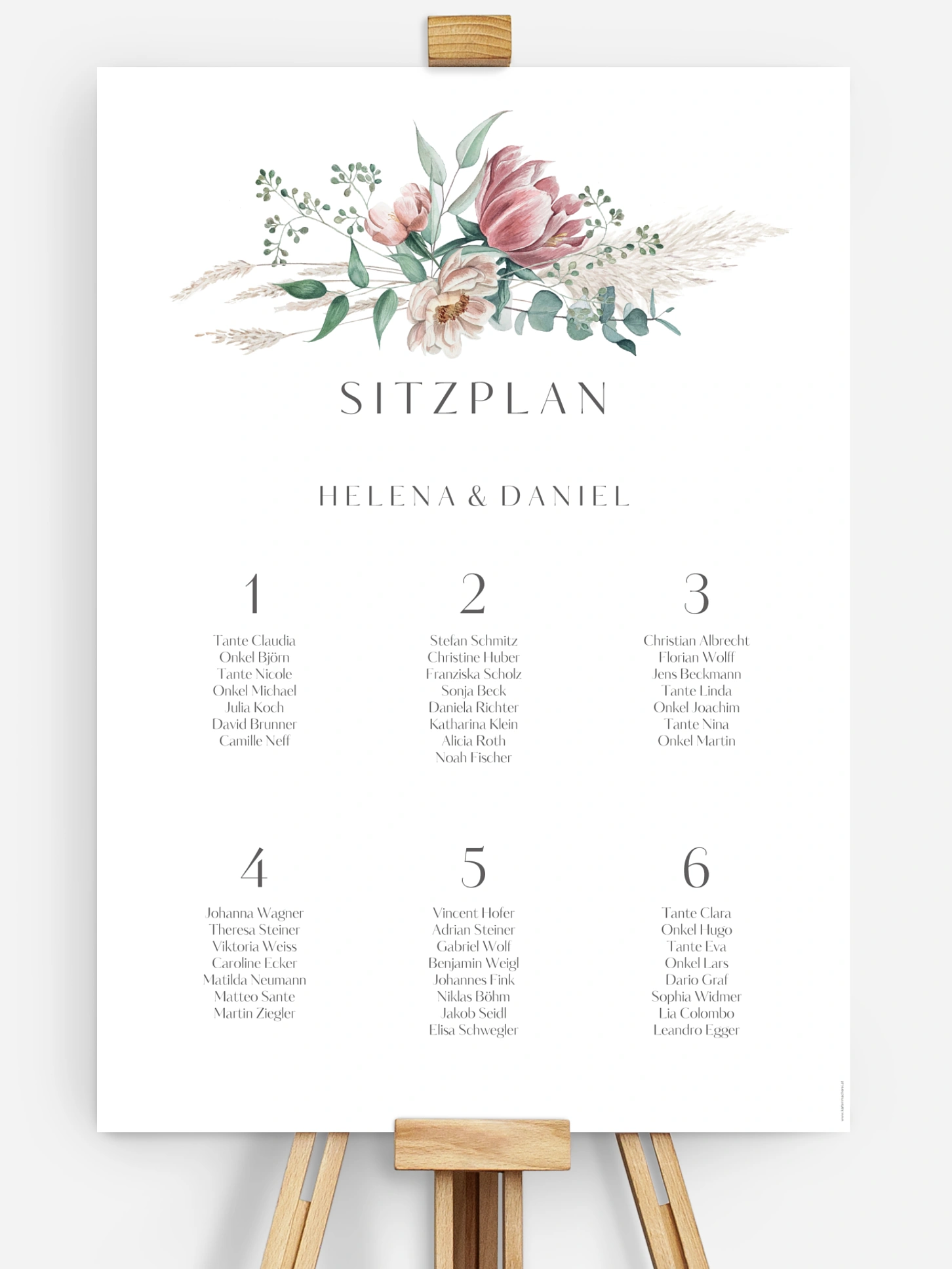 Sitzplan Plakat Pampas & Peony