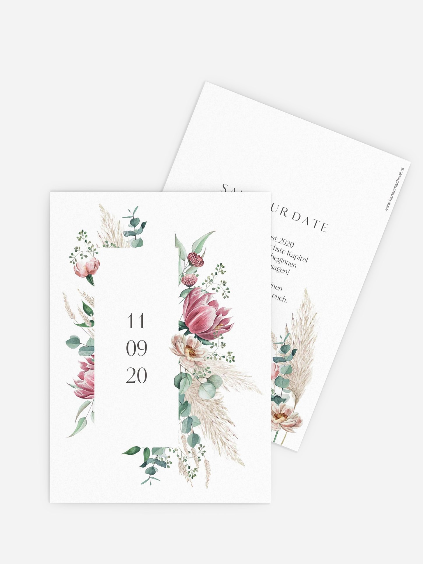 Save-the-Date Karte Pampas & Peony