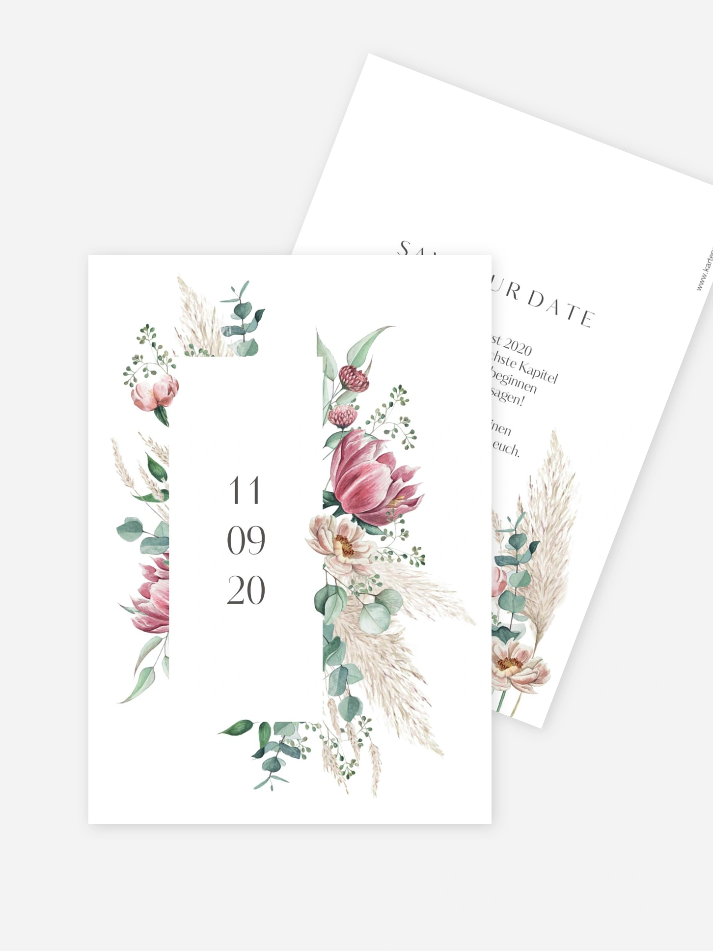 Save-the-Date Karte Pampas & Peony