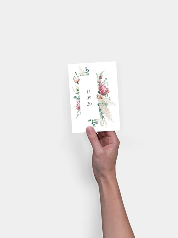 Save-the-Date Karte Pampas & Peony
