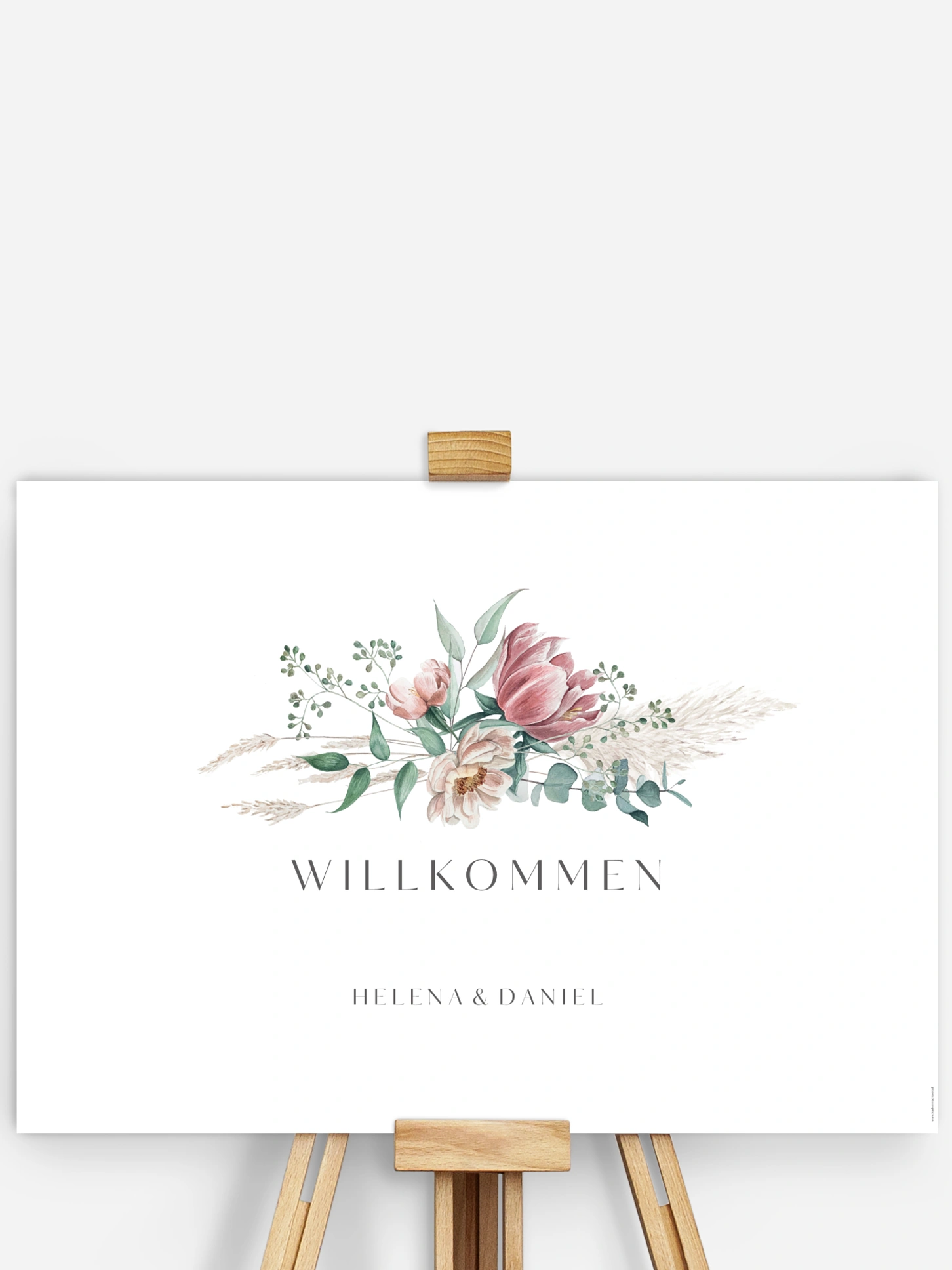 Willkommensschild Pampas & Peony