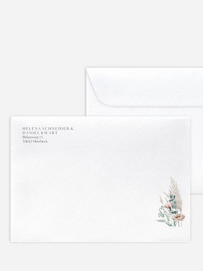 Briefumschlag mit Motiv Pampas & Peony