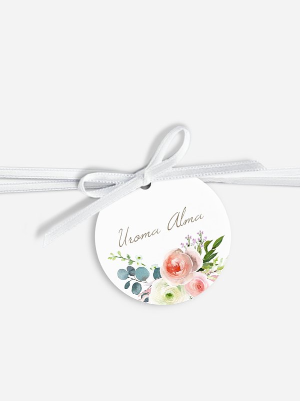 Anhänger mit Band zur Hochzeit personalisiert Romanze