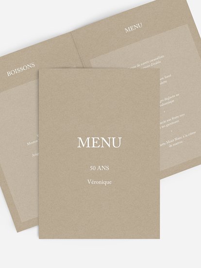 Carte Menu Anniversaire