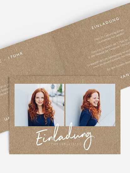 Einladung 30. Geburtstag Grosser Tag Kraftpapier