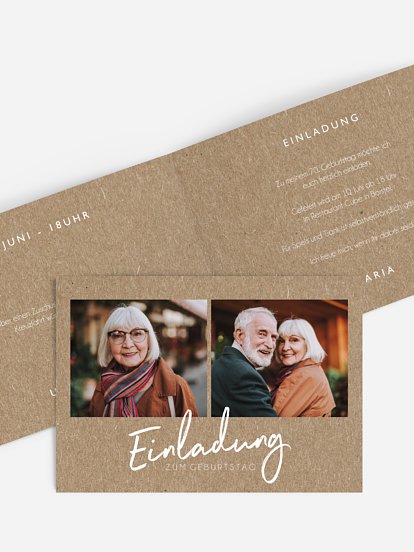 Einladung 70. Geburtstag Grosser Tag Kraftpapier