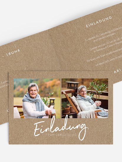 Einladung 80. Geburtstag Grosser Tag Kraftpapier