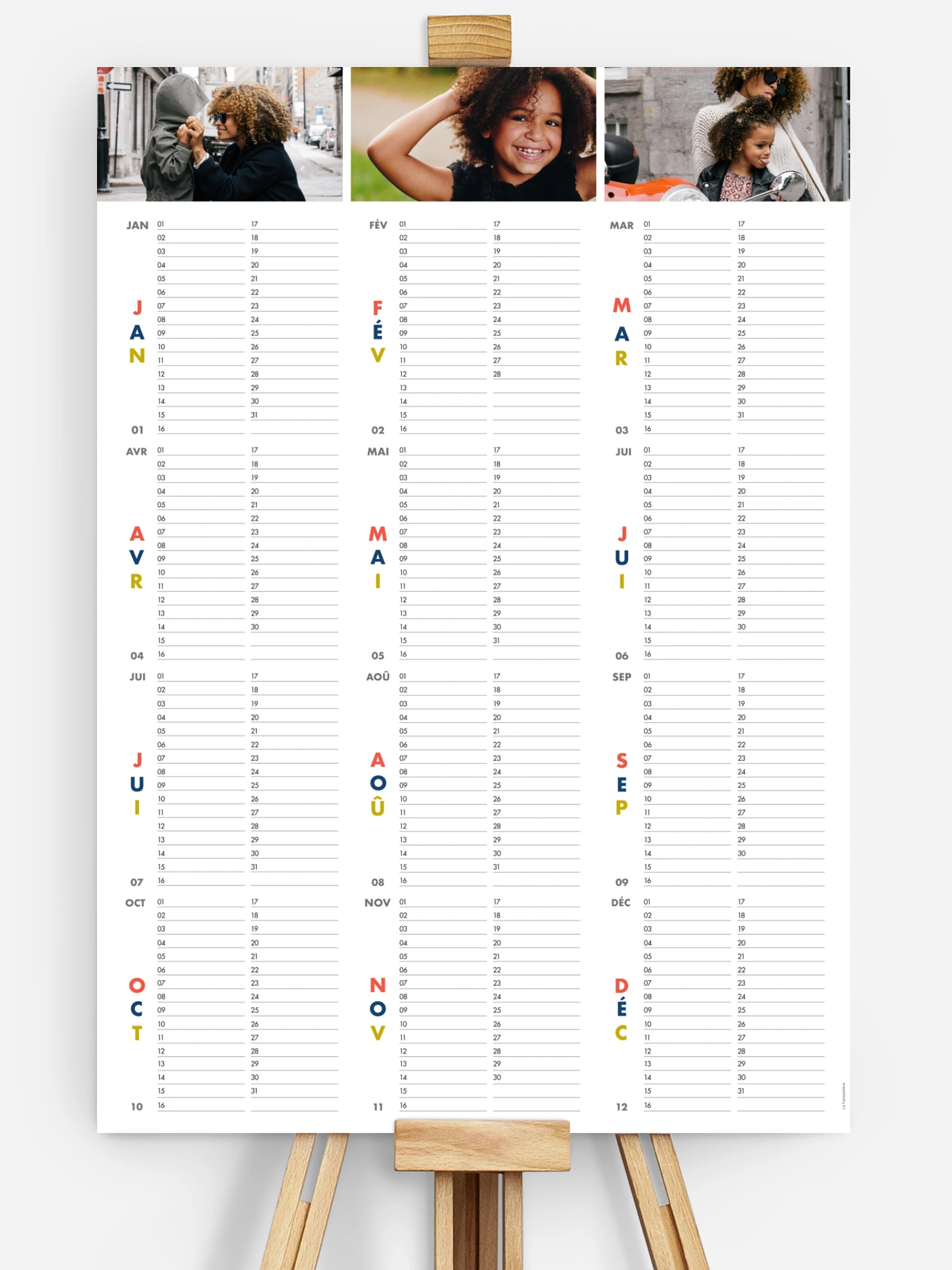 Calendrier anniversaire Jolies couleurs II