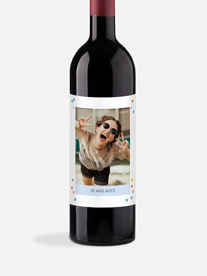 Étiquette pour bouteille Pluie de confettis