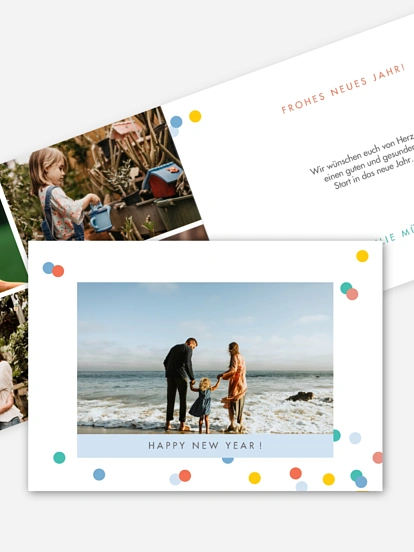 Neujahrskarten Konfetti-Regen