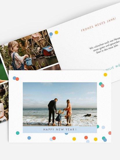 Neujahrskarten Konfetti-Regen