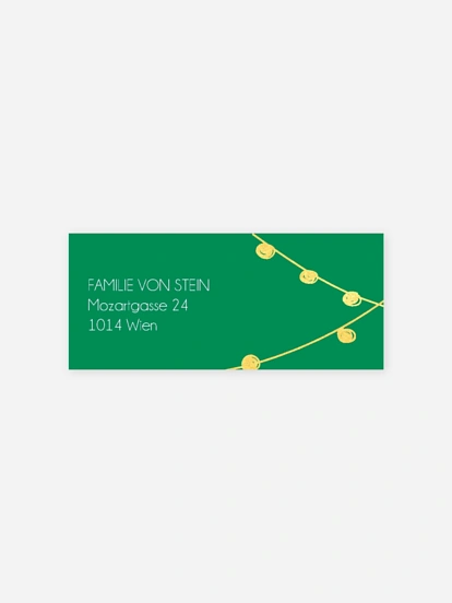 Absenderaufkleber Geburt Lampion-Lichterkette