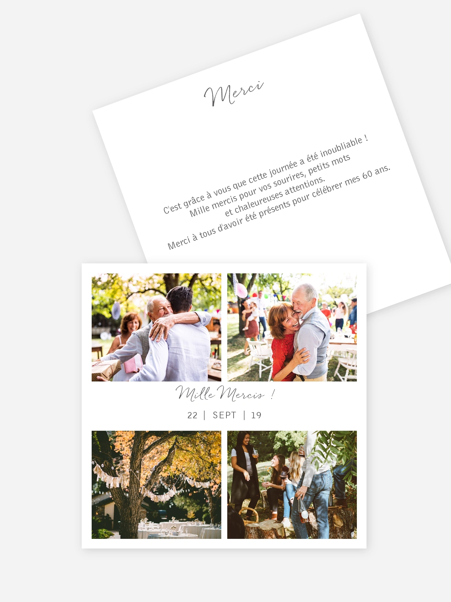 Carte remerciement anniversaire Multi-photos I