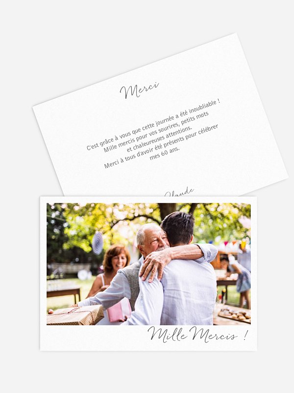 Carte remerciement anniversaire Multi-photos I